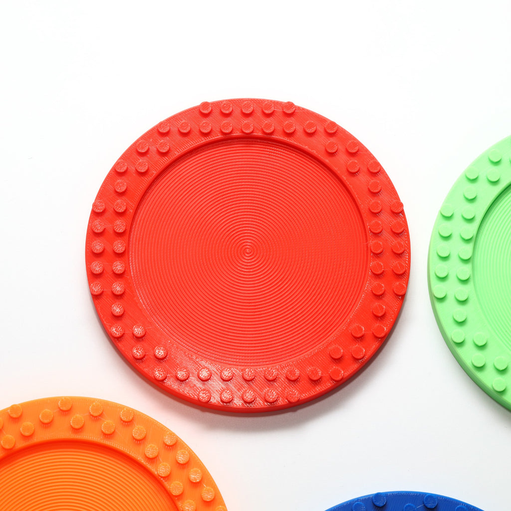 round lego compatible circular coasters colourful