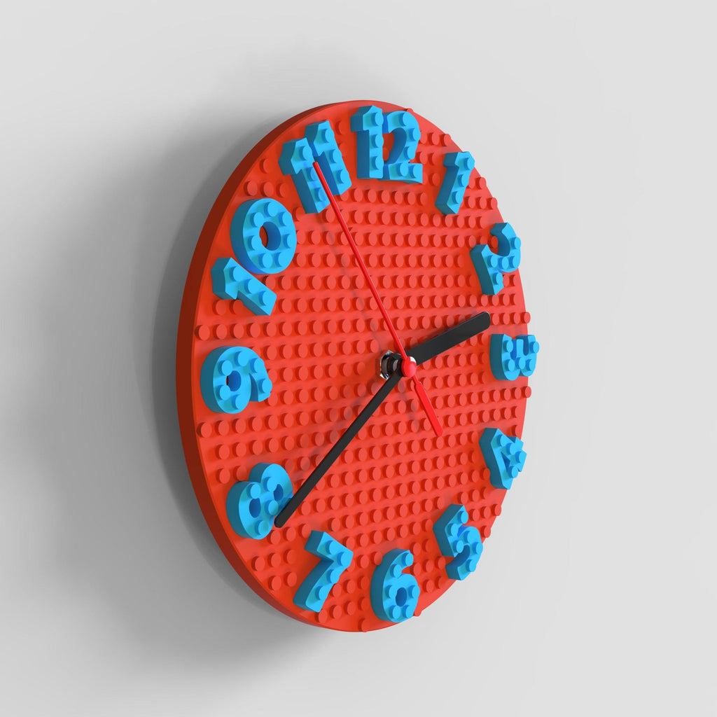 building bricks lego compatible colourful clock