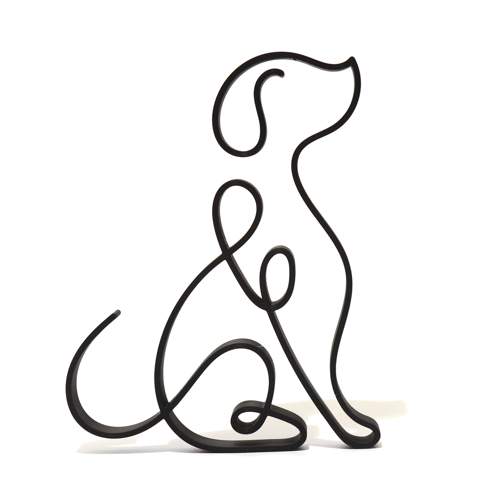 Dog Outline Sculpture Desk Shelf Art