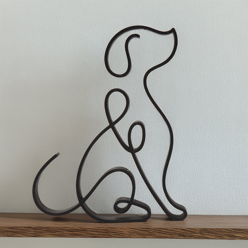 Dog Outline Sculpture Desk Shelf Art