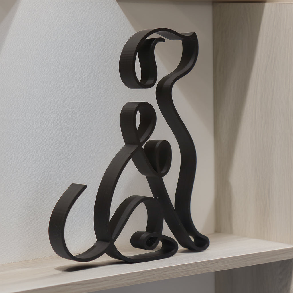 Dog Outline Sculpture Desk Shelf Art