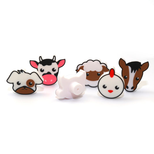 Farm Animals (Set of 6) Drawer Knobs - MP3D