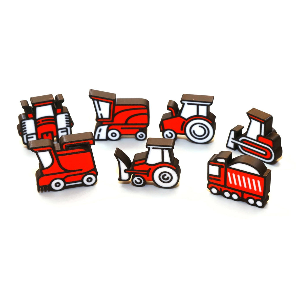 Farm Machinery Vehicles (Set of 7) Drawer Knobs - MP3D