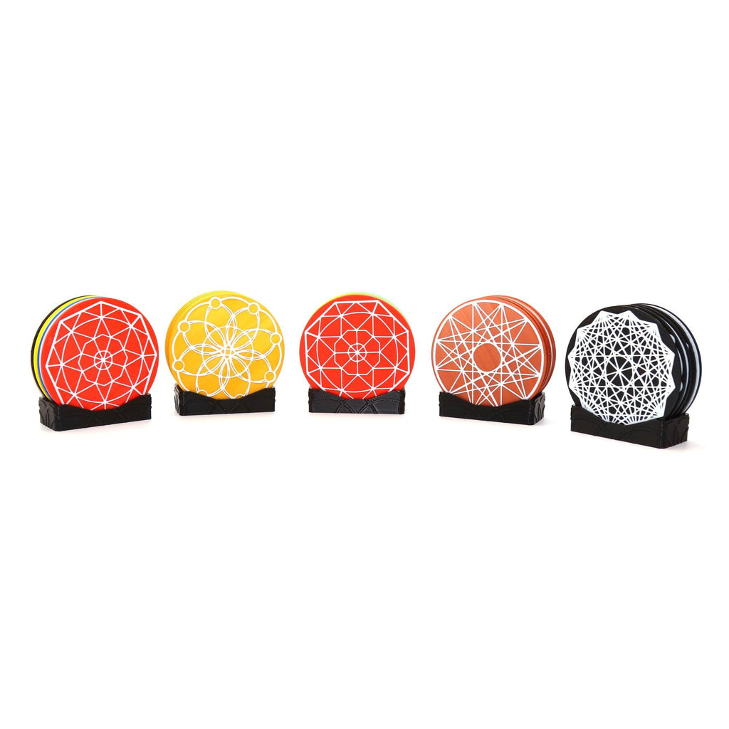 geometric pattern coaster set of 5