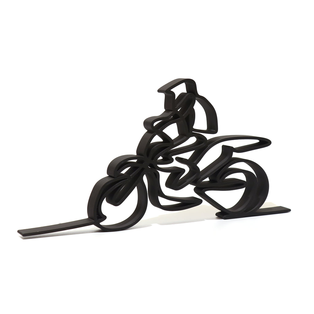 Motorbike Motocross Outline Sculpture Desk Shelf Art