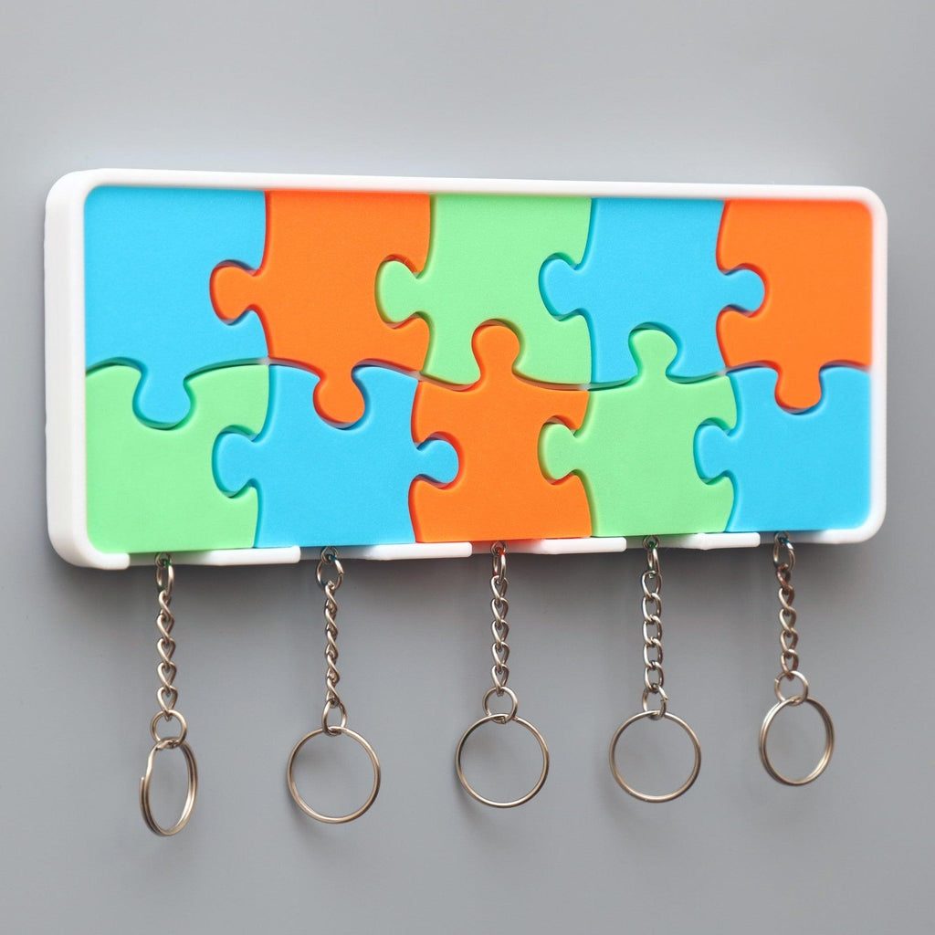 puzzle pieces wall mounted key hanger set