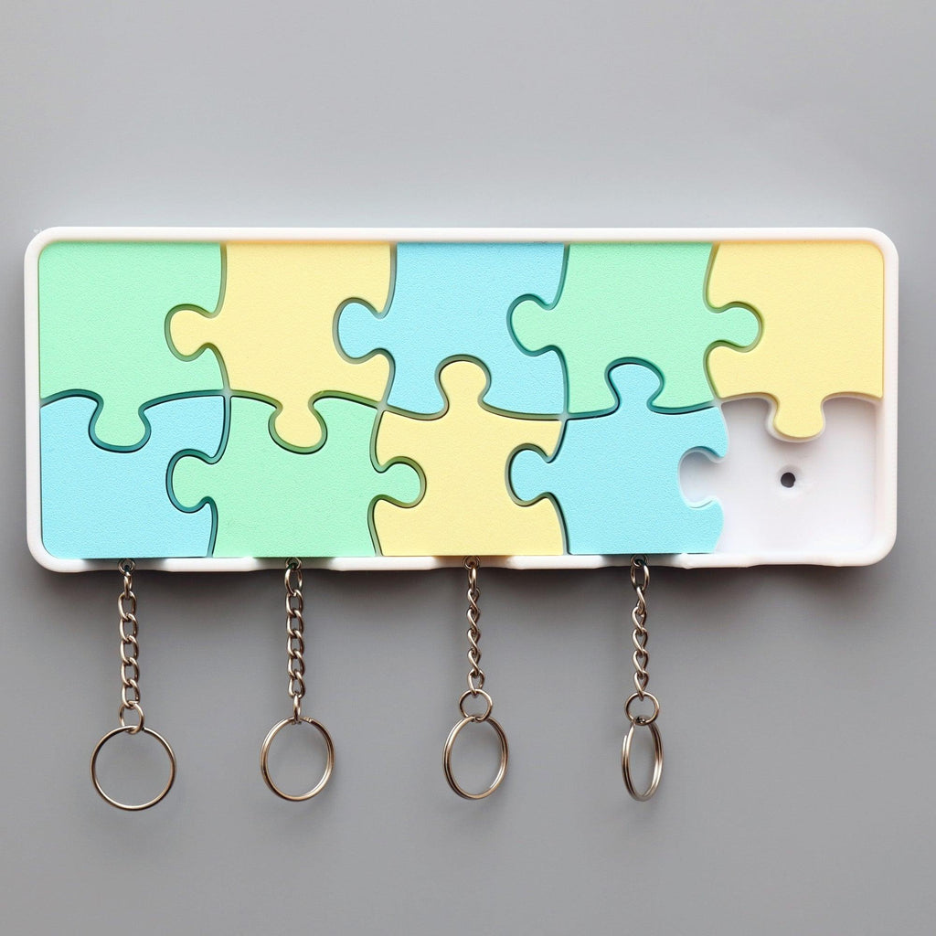 puzzle pieces wall mounted key hanger set