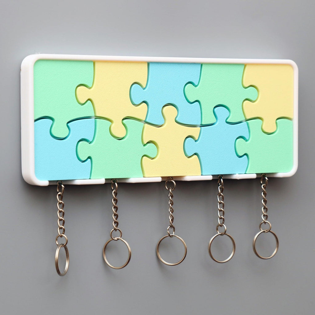 puzzle pieces wall mounted key hanger set