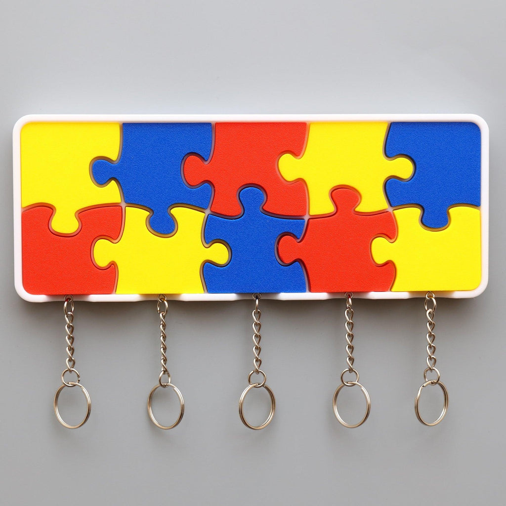 puzzle pieces wall mounted key hanger set