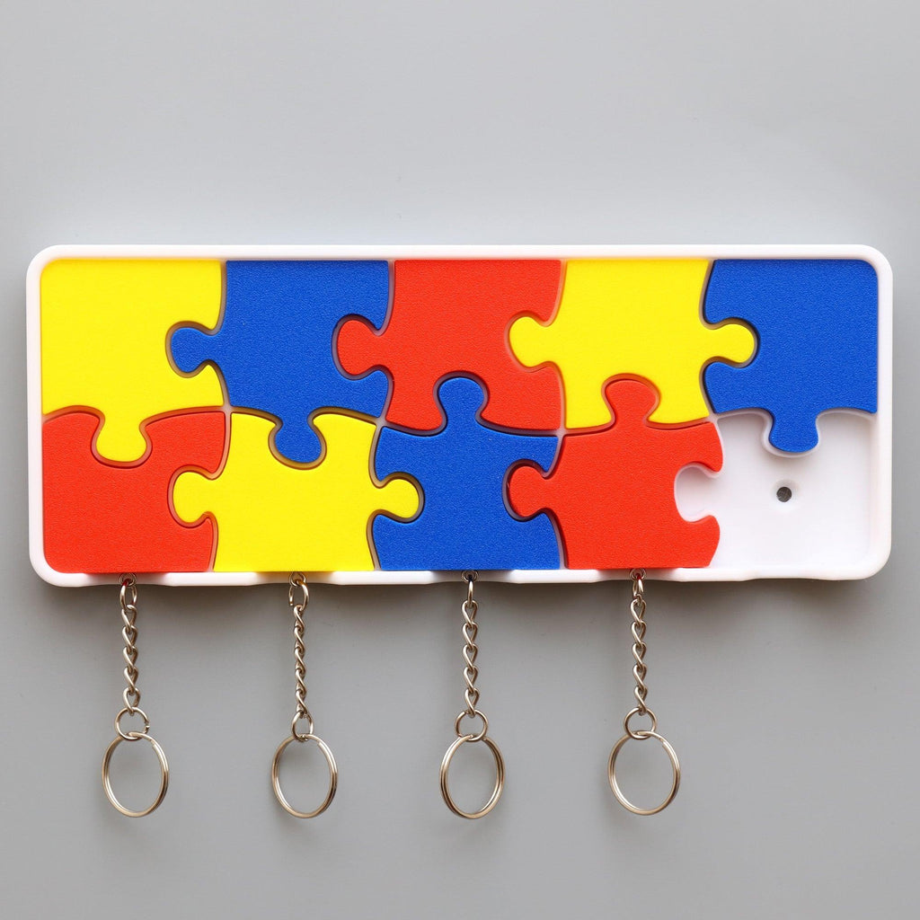 puzzle pieces wall mounted key hanger set