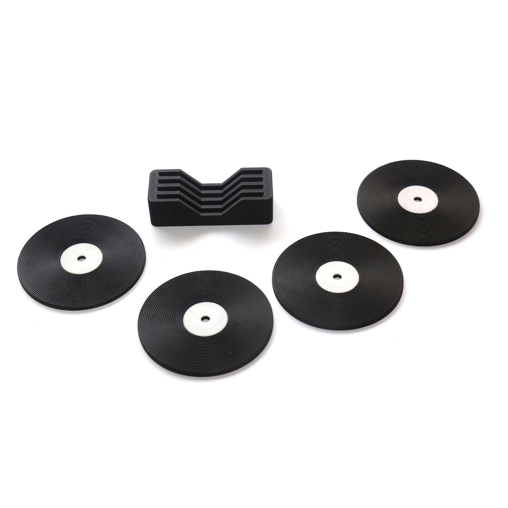 vinyl lp record coaster set kit holder