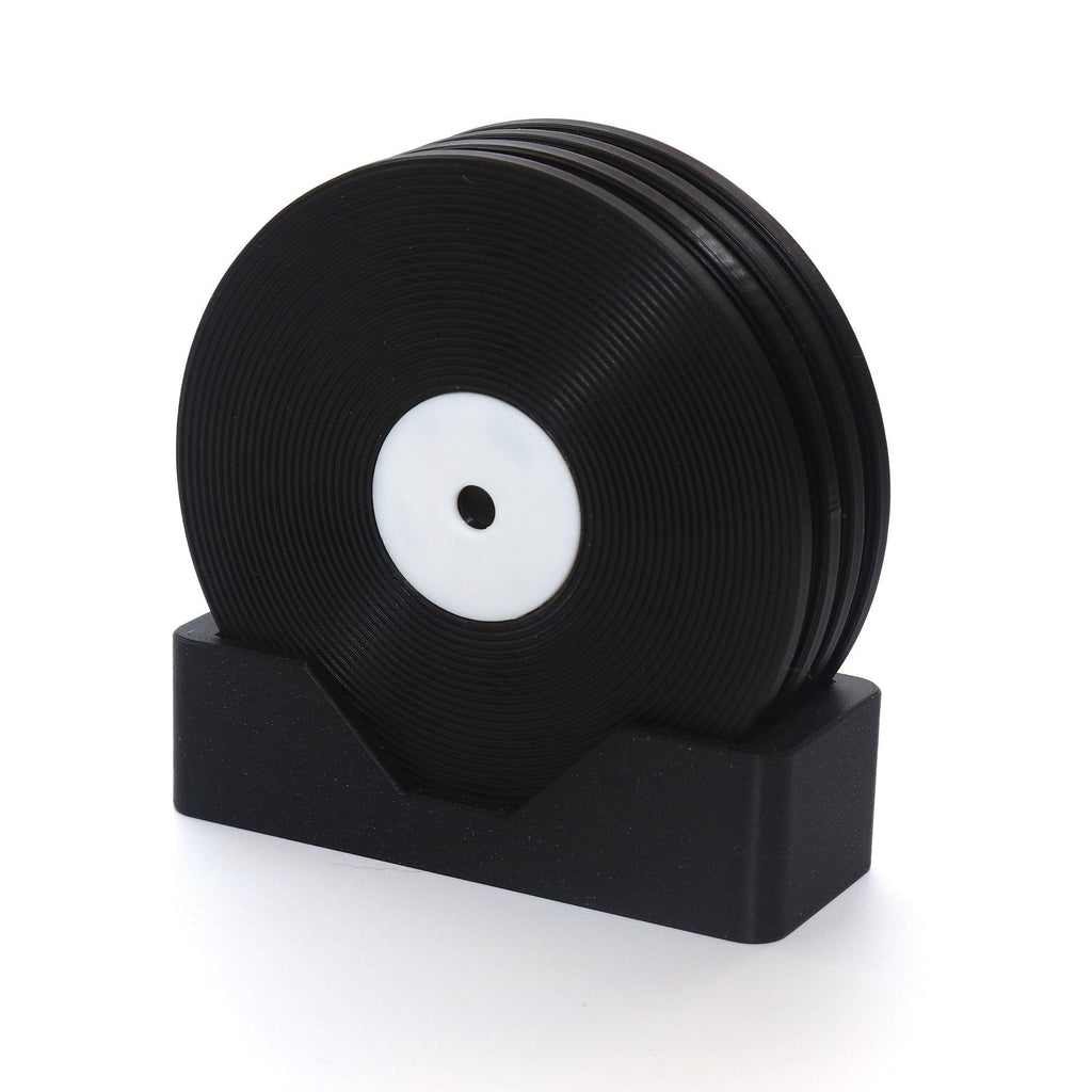 vinyl lp record coaster set kit holder