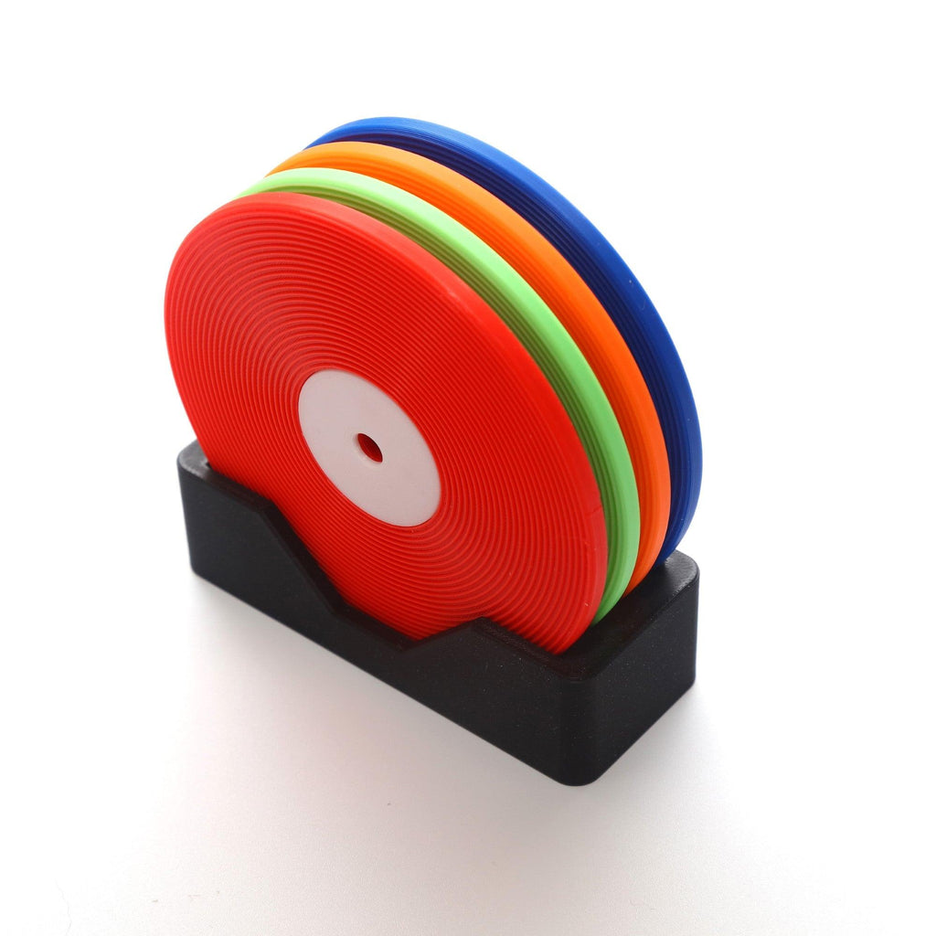 vinyl lp record coaster set kit holder colourful