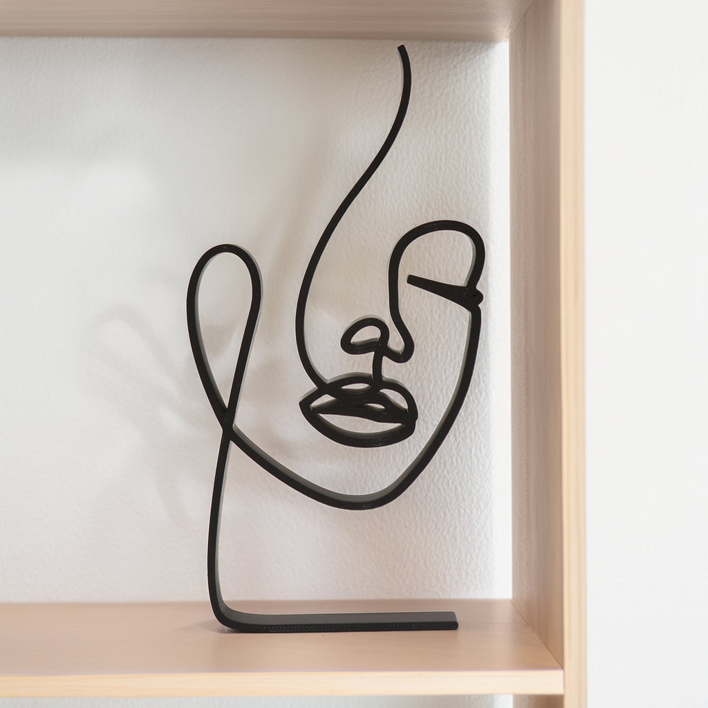 Women's Face Outline Sculpture Desk Shelf Art